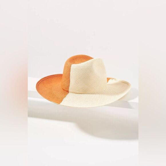 Anthropologie Rancher Artesano Colorblock Straw Hat Size M